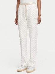 Guess Spodnie dresowe V5YB20 KB212 Kremowy Regular Fit. Białe spodnie dresowe damskie Guess, z aplikacjami, z dresówki. Za 394.99 zł.