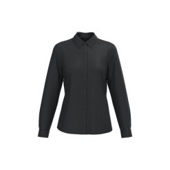 Koszula popelinowa z polikotonu bez kieszeni damska Kariban Collection Corporate. Czarne koszule damskie KARIBAN, s, bez wzorów, z bawełny, bez kołnierzyka, bez ramiączek. Za 134.00 zł.