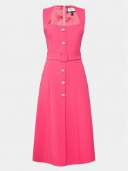 Nissa Sukienka koktajlowa RC14788 Różowy Slim Fit. Czerwone sukienki damskie Nissa, bez wzorów, z syntetyku, wizytowe, bez kołnierzyka, bez ramiączek. Za 1,219.00 zł.