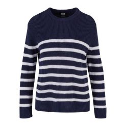 Sweter Damski W Paski Prążkowana. Białe swetry nierozpinane damskie Urban Classics, xs, bez wzorów, prążkowane, bez kołnierzyka, bez ramiączek. Za 153.99 zł.