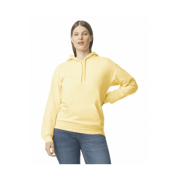 Bluza z kapturem Gildan Midweight Softstyle. Żółte bluzy damskie GILDAN, m, bez wzorów, z bawełny, klasyczne, bez ramiączek, z kapturem. Za 129.60 zł.