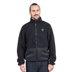 Bluza męska Rossignol Fleece Sweat. Czarne bluzy męskie Rossignol, l, bez wzorów, bez ramiączek, bez kaptura. Za 459.99 zł.