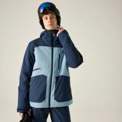 Męska kurtka narciarska Baseplate IV. Czarne kurtki sportowe męskie Dare 2B, l, bez wzorów, z materiału, z kapturem, narciarskie. Za 626.50 zł.