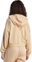 Adidas Bluza damska Essentials 3-Stripes French Terry Hoodie Quarter Zip beżowa JX7676 XL. Brązowe bluzy damskie Adidas, xl, bez wzorów, bez ramiączek, bez kaptura. Za 258.56 zł.