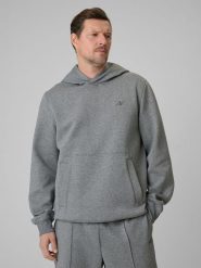 4F Bluza dresowa regular z kapturem męska - szara XXL. Szare bluzy męskie 4F, m, bez wzorów, z dresówki, z kapturem. Za 249.99 zł.