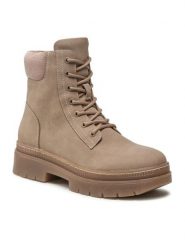 Jenny Fairy Trzewiki WS5908-01 Beżowy. Brązowe botki damskie Jenny Fairy, bez wzorów, ze skóry, bez obcasa, na płaskiej podeszwie, bez zapięcia. Za 129.99 zł.