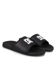 Klapki męskie DC Shoes Bolsa. Czarne klapki męskie DC Shoes, bez wzorów, z materiału, bez zapięcia. Za 119.99 zł.