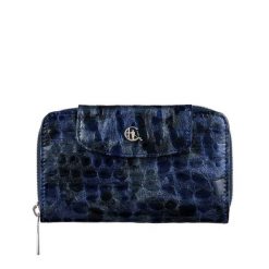 Damski portfel skórzany Canaletto – faktura kropli z RFID | Elegancja i bezpieczeństwo PD1445s288 RFID. Niebieskie portfele damskie ze skóry. Za 180.50 zł.