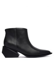 United Nude Botki Ricky Yoyo Mid 110410116 Czarny. Czarne botki damskie United Nude, bez wzorów, ze skóry, bez obcasa, na słupku, bez zapięcia. Za 1,579.00 zł.