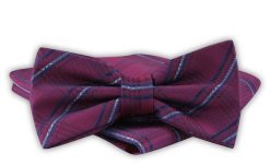 Mucha Męska z Poszetką - Alties - Ciemno Malinowa w Kratę. Czerwone krawaty i muchy Alties, bez wzorów, eleganckie. Za 54.00 zł.