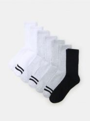 Prążkowane skarpetki 7 pack - wielobarwny. Skarpety męskie Sinsay, bez wzorów, prążkowane. Za 22.99 zł.
