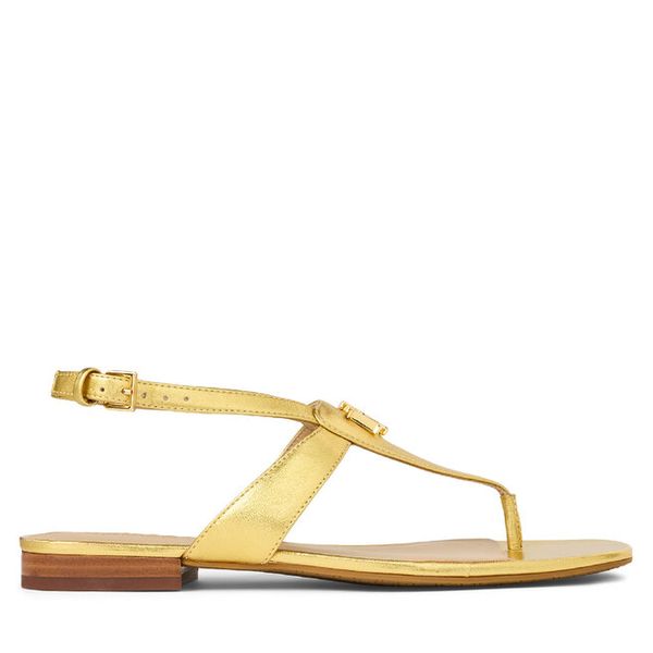 Sandały LAUREN RALPH LAUREN. Żółte sandały damskie Lauren Ralph Lauren, bez wzorów, bez obcasa, na płaskiej podeszwie, bez zapięcia. Za 379.99 zł.