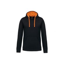 Kontrastowa bluza z kapturem Kariban. Brązowe bluzy męskie KARIBAN, m, bez wzorów, z kapturem. Za 178.00 zł.