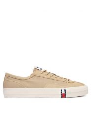 Tommy Hilfiger Tenisówki Archive Vulc Y2K EM0EM01760 Beżowy ciemny. Brązowe trampki męskie Tommy Hilfiger, bez wzorów, z materiału, bez zapięcia. Za 369.99 zł.