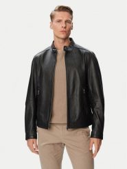 BOSS Kurtka skórzana H-Mansell5 50564586 Czarny Regular Fit. Czarne kurtki męskie Boss, m, bez wzorów, ze skóry, bez kaptura. Za 2,599.00 zł.