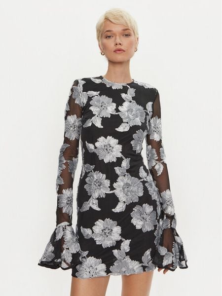 ROTATE Sukienka koktajlowa Rositana 1130391206 Czarny Slim Fit. Czarne sukienki damskie ROTATE, bez wzorów, z syntetyku, wizytowe, bez kołnierzyka, bez ramiączek. Za 1,149.00 zł.