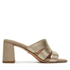 Klapki Tamaris. Żółte klapki damskie Tamaris, bez wzorów, bez obcasa, bez zapięcia. Za 269.99 zł.