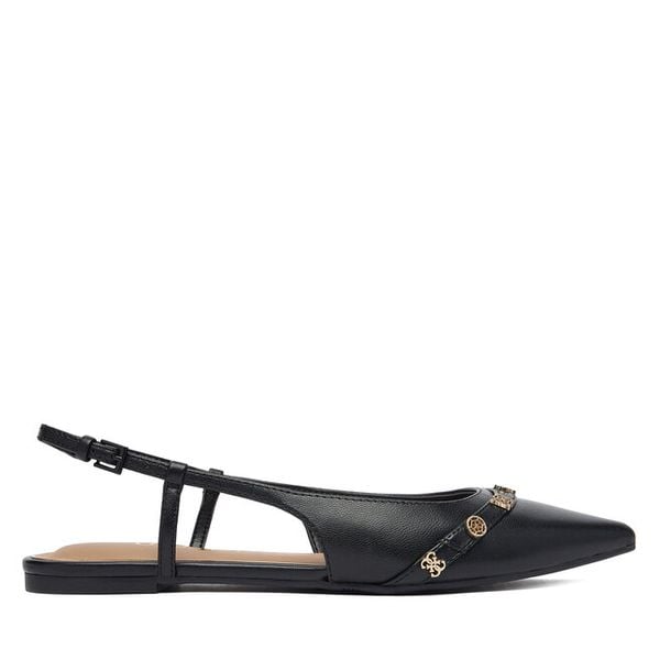 Baleriny Guess. Czarne balerinki damskie Guess, z aplikacjami, bez obcasa, bez zapięcia. Za 589.99 zł.