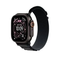 Zegarek smartwatch Apple Ultra 3 z czarnego tytanu. Czarne, cyfrowe zegarki męskie Apple, bez wzorów. Za 6,038.75 zł.