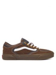 Vans Tenisówki Rowley Classic VN000SF4BRO1 Brązowy ciemny. Brązowe trampki męskie Vans, bez wzorów, ze skóry, bez zapięcia. Za 399.99 zł.