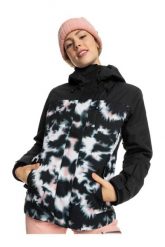 Kurtka narciarska damska Roxy Jetty 3in1. Czarne kurtki sportowe damskie Roxy, l, bez wzorów, z materiału, bez ramiączek, bez kaptura, narciarskie. Za 493.49 zł.