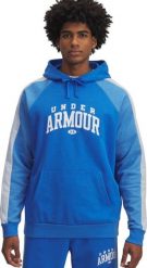 Under Armour Bluza męska Rival Fleece Colorblock Hoodie niebieska 6003958 402 2XL. Niebieskie bluzy męskie Under Armour, m, bez wzorów, bez kaptura. Za 249.98 zł.