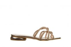 Klapki Bayla-187 1716 Rose 187030, Różowe złoto, Skóra ekologiczna - 36. Żółte klapki damskie Bayla, bez wzorów, z lakierowanej skóry, eleganckie, bez obcasa, na obcasie, bez zapięcia. W wyprzedaży za 179.10 zł.