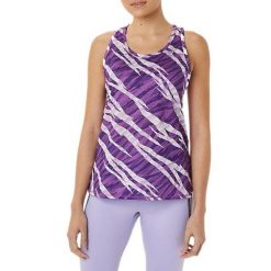 Tank Top Damski Camo. Fioletowe topy damskie Asics, bez wzorów, sportowe, bez kołnierzyka, bez ramiączek. Za 201.99 zł.