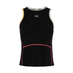 Damski tank top Kari Traa Linnea. Czarne topy damskie Kari Traa, bez wzorów, sportowe, bez kołnierzyka, bez ramiączek. Za 208.50 zł.