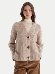 Weekend Max Mara Kardigan Stallo 2525346052 Beżowy Regular Fit. Brązowe kardigany damskie Weekend Max Mara, xl, bez wzorów, z wełny, bez kołnierzyka. Za 1,499.00 zł.