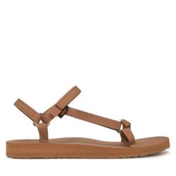 Sandały Teva. Brązowe sandały damskie Teva, bez wzorów, bez obcasa, bez zapięcia. Za 219.99 zł.