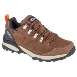 Buty Jack Wolfskin Refugio Texapore Low 4050821-5238 brązowe. Brązowe obuwie trekkingowe damskie z gumy, bez zapięcia. Za 581.95 zł.
