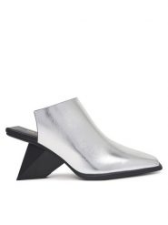 United Nude Klapki Rockit Mule III 1104214116 Srebrny. Szare klapki damskie United Nude, bez wzorów, ze skóry, bez obcasa, bez zapięcia. Za 1,339.00 zł.