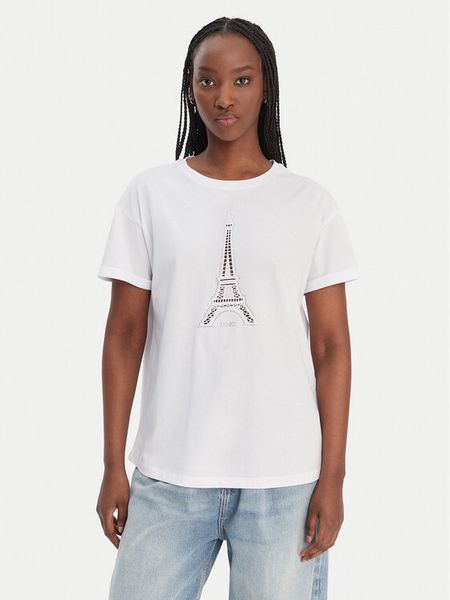 Liu Jo T-Shirt WA6413 JS904 Biały Regular Fit. Białe t-shirty damskie Liu Jo, xs, bez wzorów, z bawełny, bez kołnierzyka, bez ramiączek. Za 299.99 zł.