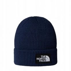 Czapka zimowa The North Face LOGO BOX CUF BEANIE. Niebieskie czapki damskie The North Face, na zimę, bez wzorów. W wyprzedaży za 119.00 zł.