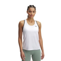 Top treningowy damski Under Armour Tech Knockout Tank. Białe koszulki sportowe damskie Under Armour, xl, bez wzorów, bez ramiączek. Za 88.99 zł.