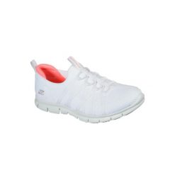 Buty Sportowe Damskie Skechers Chic Newness. Białe obuwie sportowe damskie Skechers, bez wzorów, bez zapięcia, trekkingowe. Za 274.99 zł.