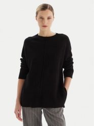 KAOS Sweter RI1KT003 Czarny Regular Fit. Czarne swetry nierozpinane damskie KAOS, m, bez wzorów, z wełny, bez kołnierzyka, bez ramiączek. Za 539.99 zł.