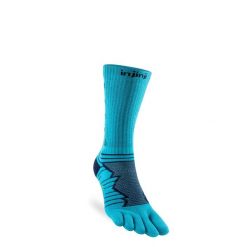 Skarpety biegowe Injinji Ultra Run Crew. Zielone skarpetki damskie Injinji, bez wzorów. Za 80.99 zł.