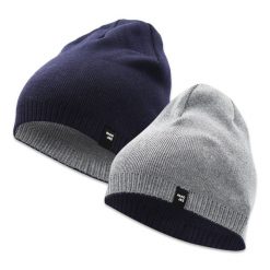 Czapka Dwustronna, Granatowo-Szara Ciepła, Jesienno-Zimowa, Beanie -Pako Jeans. Niebieskie czapki męskie Pako Jeans, na zimę, bez wzorów, z dzianiny. Za 49.00 zł.
