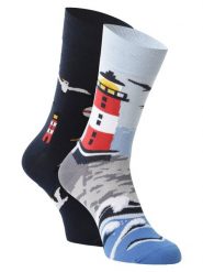 Many Mornings Skarpety Mężczyźni drobna dzianina niebieski|wielokolorowy, 39-42. Niebieskie skarpety męskie Many Mornings, bez wzorów, z dzianiny. Za 39.95 zł.