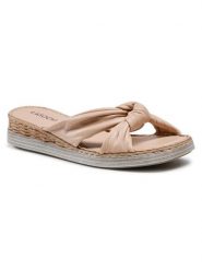 Lasocki Klapki S425 Beżowy. Brązowe klapki damskie Lasocki, bez wzorów, ze skóry, bez obcasa, bez zapięcia. Za 159.99 zł.