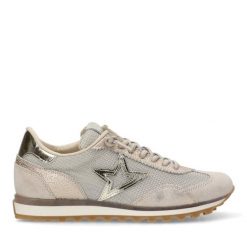 Buty CETTI C1259SRA B V25 Złoty. Szare obuwie sportowe damskie QUERCETTI, bez wzorów, ze skóry, bez zapięcia. Za 321.99 zł.