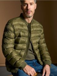 Kurtka bomber puffer - khaki. Brązowe kurtki męskie Sinsay, l, bez wzorów, z materiału, bez kaptura. Za 79.99 zł.