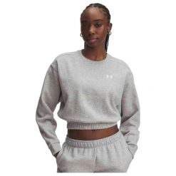 Bluza Damska UA Rival Fleece Piped Crew 6007035-011. Szare bluzy damskie Under Armour, bez wzorów, sportowe, bez ramiączek, bez kaptura. Za 129.99 zł.