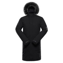 Parka Alpine Pro Wuss. Czarne parki męskie Alpine Pro, l, z aplikacjami, z futra, bez kołnierzyka, bez kaptura. Za 871.90 zł.