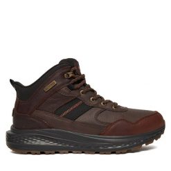 Trzewiki Skechers. Brązowe botki męskie Skechers, bez wzorów, bez obcasa, bez zapięcia. Za 439.99 zł.