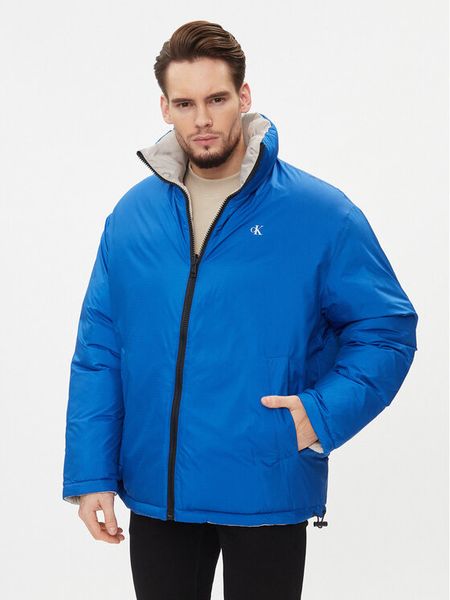 Calvin Klein Jeans Kurtka zimowa 90's J30J324438 Niebieski Oversize. Niebieskie kurtki męskie Calvin Klein Jeans, na zimę, m, bez wzorów, z jeansu, bez kaptura. Za 679.99 zł.