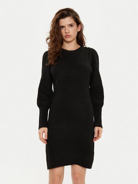 Gaudi Sukienka dzianinowa 421BD13010 Czarny Regular Fit. Czarne sukienki damskie Gaudi, l, bez wzorów, z dzianiny, bez kołnierzyka, bez ramiączek. Za 259.99 zł.