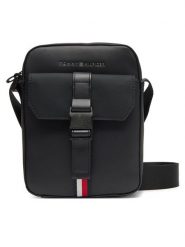 Tommy Hilfiger Saszetka Th Foundation Mini Reporter AM0AM13479 Czarny. Czarne saszetki i nerki męskie Tommy Hilfiger, bez wzorów, ze skóry. Za 269.99 zł.